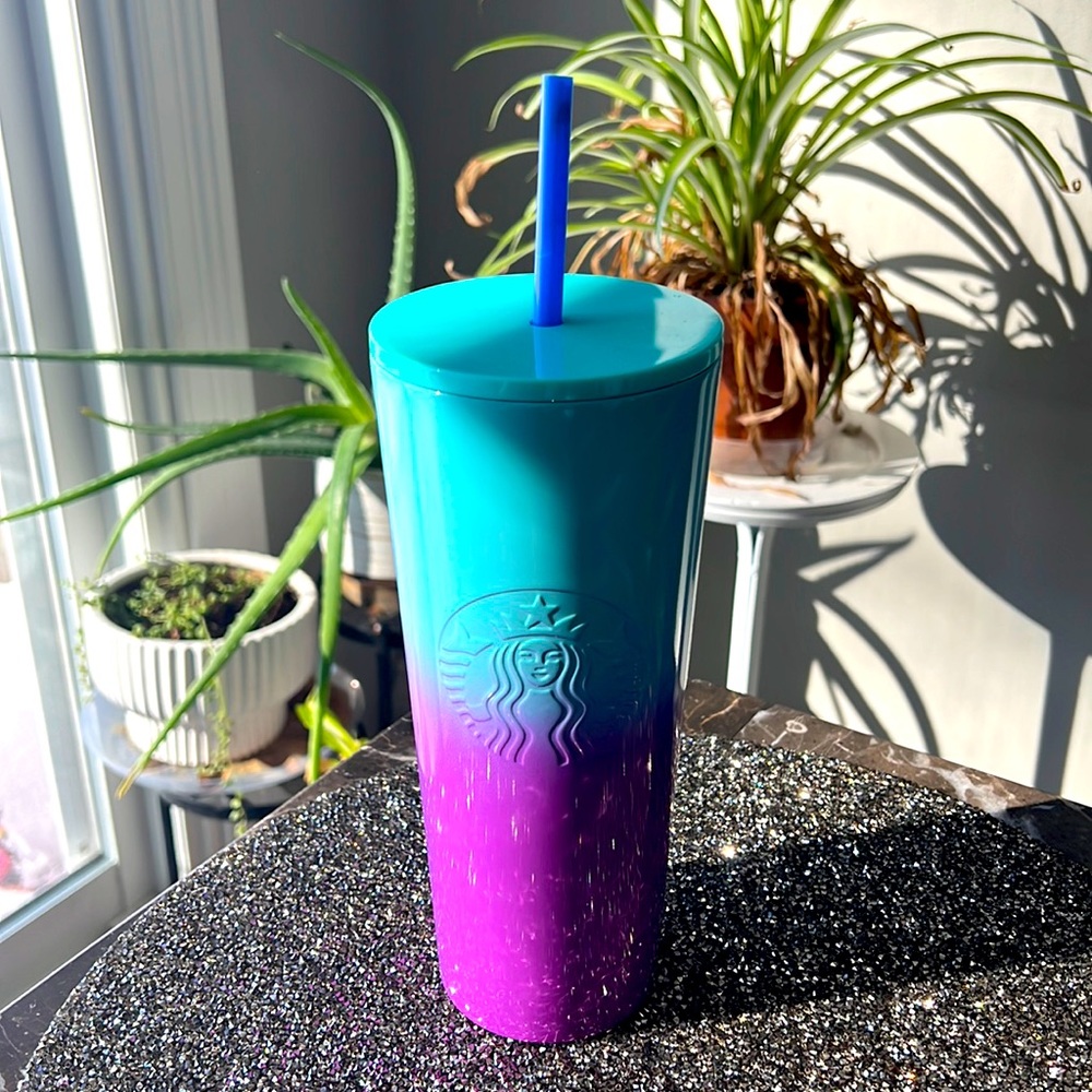 Ombré Blue, Purple, and Light Blue 24oz Starbucks Cup